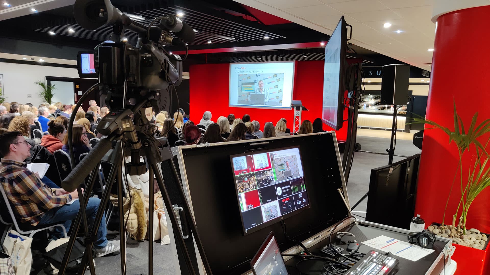 Exams Office Virtual Conference filmed at Old Trafford Football Ground in Manchester